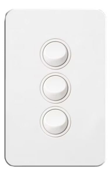Hager Silhouette 3 Gang Switch (Gloss White) - WBSSV3