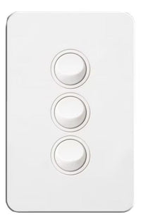 Hager Silhouette 3 Gang Switch (Gloss White) - WBSSV3