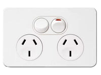 HAGER SILHOUETTE 10AMP DOUBLE POWERPOINT - WBSP2S-MW
