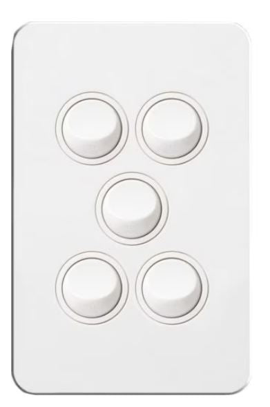 Hager Silhouette 5 Gang Switch (Gloss White) - WBSSV5