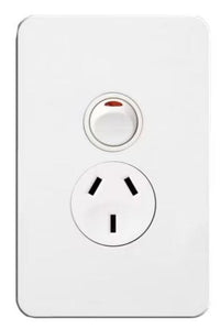 HAGER SILHOUETTE 10AMP VERTICAL SINGLE POWERPOINT - WBSP1VS