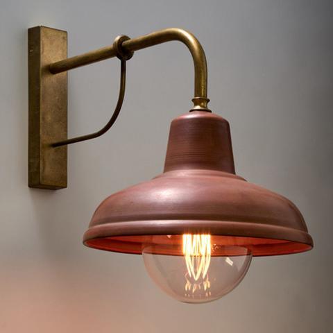 WALL Int S/M ES DOME Aged Cop IP23 (Brass bracket & base & neck) - DEKSEL02 - ARCK Electrical Wholesale Supplies