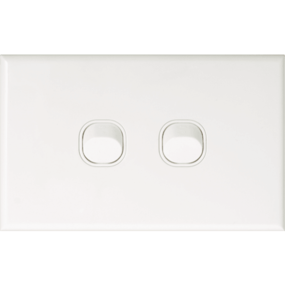 Slimline 2 Gang Single Light Switch - DXSW2VWH