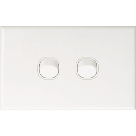 Slimline 2 Gang Single Light Switch - DXSW2VWH