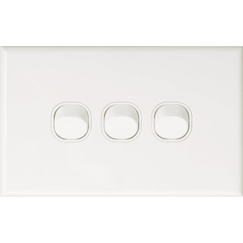 Slimline 3 Gang Single Light Switch - DXSW3VWH