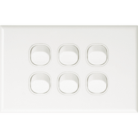 Slimline 6 Gang Single Light Switch - DXSW6VWH