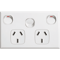 Standard double power point with extra Switch 10A - DXWGPO2X