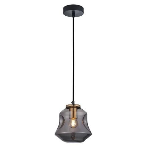 PENDANT ES Smoke Glass w/Ant.Brass Highlight - FOSSETTE1 - ARCK Electrical Wholesale Supplies