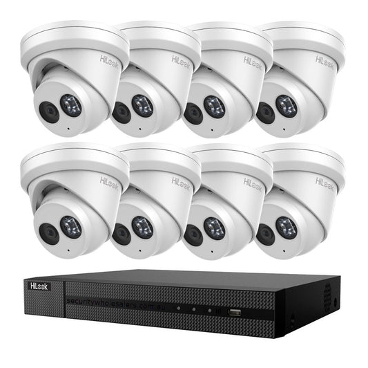 HiLook 6MP Acusense 8CH CCTV Kit – 8 x IP Turret Cameras + 8CH NVR