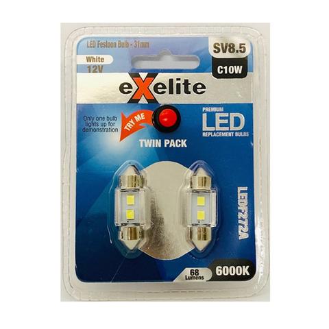 Exelite LED Festoon Auto Globes 10w 6000k - LEDF271
