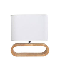 TABLE ES Wh Cloth OVAL OD100mm w/Blonde wood - LOTUS1