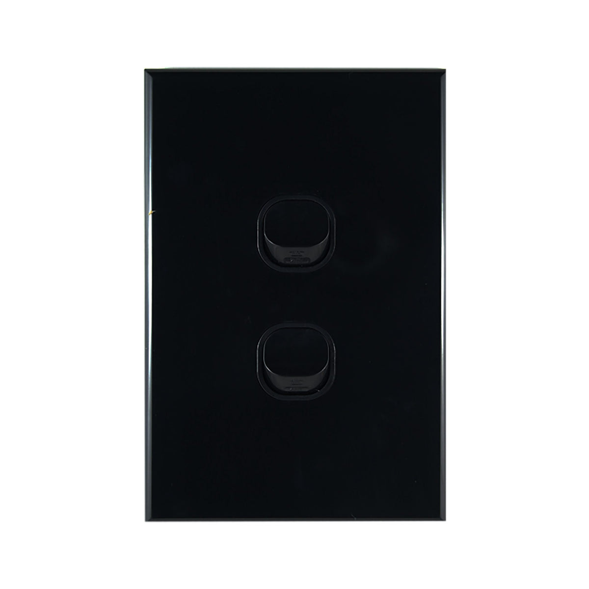 Light Switch 2 Gang – VERTICAL BLACK - LS102VB-L
