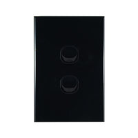 Light Switch 2 Gang – VERTICAL BLACK - LS102VB-L