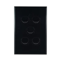 Light Switch 5 Gang – VERTICAL BLACK - LS105VB-L