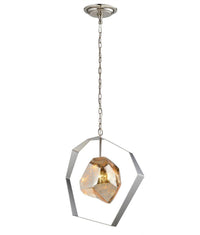 PENDANT ES Silvered Glass METEOR w/SS Orbit OD450mm - METEORA1