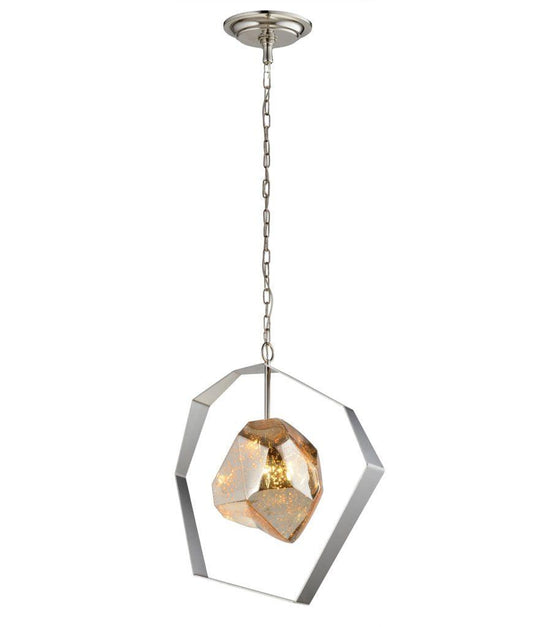 PENDANT ES Silvered Glass METEOR w/SS Orbit OD450mm - METEORA1 - ARCK Electrical Wholesale Supplies