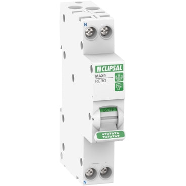 CLIPSAL 16A MAX9 RCBO 1PN C 30MA TYPE A SLIM - MX9R3116
