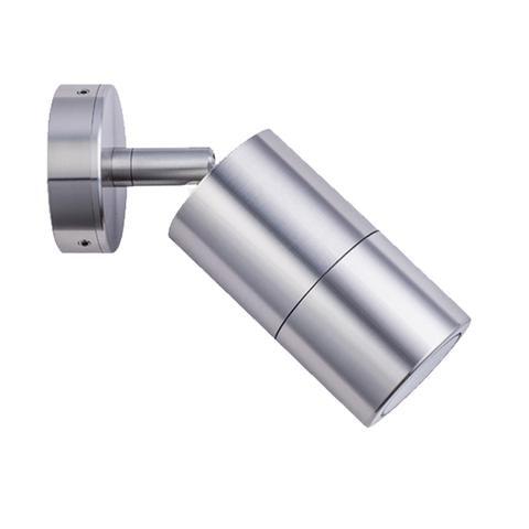 PILLAR S/ADJ GU10 Shiny Silv IP65 RND B/Plate - PG1ASHSIL - ARCK Electrical Wholesale Supplies