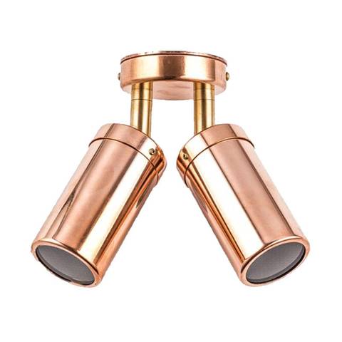 PILLAR D/ADJ GU10 Cop IP54 RND B/Plate Brass Knuckle A/Glare - PG2ACEC - ARCK Electrical Wholesale Supplies