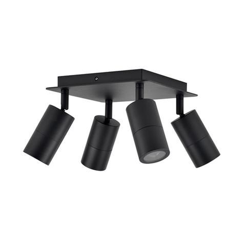 PILLAR ADJ 4 Light GU10 IP44 SQ B/Plate - PG4SQBL, PG4SQT, PG4SQWH