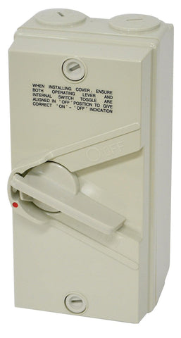 SINGLE POLE WEATHERPROOF ISOLATING SWITCH 250V 32A IP66 - IS132