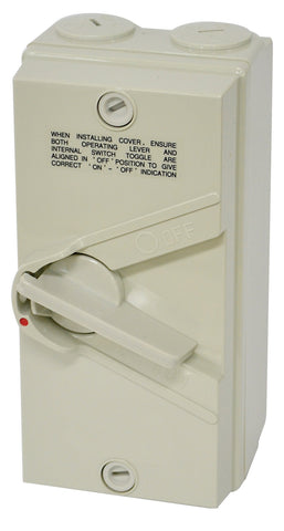 SINGLE POLE WEATHERPROOF ISOLATING SWITCH 250V 32A IP66 - IS132