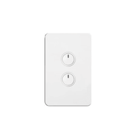 Hager Silhouette 2 Gang Button Switch With LED Indicator (White) - WBSEV2