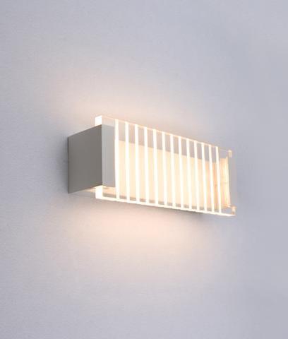 WALL Int City S/M 12W RECT Matt Wh 3K w/FR Ribbed Diff 803 Lm - VIENNA - ARCK Electrical Wholesale Supplies