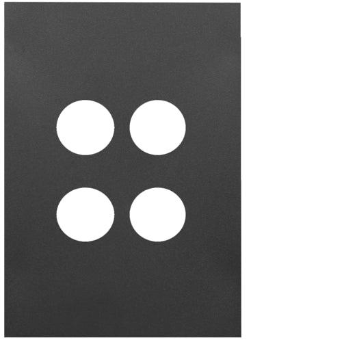 HAGER FINESSE 4 GANG SWITCH PLATE (MATT BLACK) - WBQSP4-MB