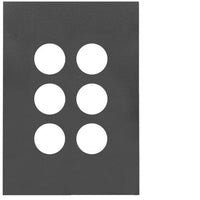 HAGER FINESSE 6 GANG SWITCH PLATE (MATT BLACK) - WBQSP6-MB