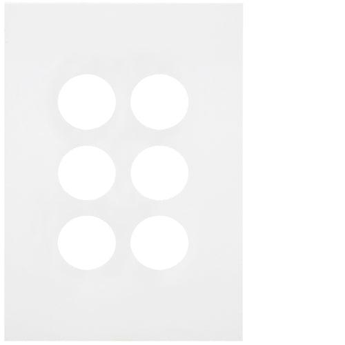 Hager Finesse 6 Gang Switch Plate (Matt White) - WBQSP6-MW