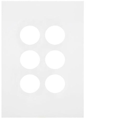 Hager Finesse 6 Gang Switch Plate (Matt White) - WBQSP6-MW