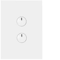 Hager Finesse 2 Gang Press Switch (Matt White) - WBQSV2PB-MW