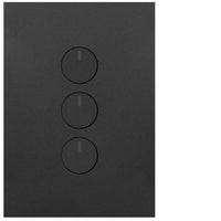 HAGER FINESSE 3 GANG PRESS SWITCH (MATT BLACK) - WBQSV3PB-MB