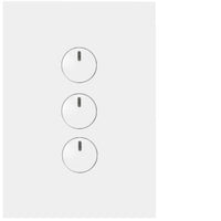 Hager Finesse 3 Gang Press Switch (Matt White) - WBQSV3PB-MW