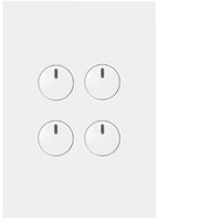 Hager Finesse 4 Gang Press Switch (Matt White) - WBQSV4PB-MW