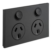 CLIPSAL SATURN ZEN DOUBLE POWERPOINT (BLACK) - Z4025-ZB