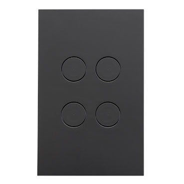 Clipsal Saturn Zen Push Button Switch LED, 4 Gang (BLACK) - Z4064PBL-ZB