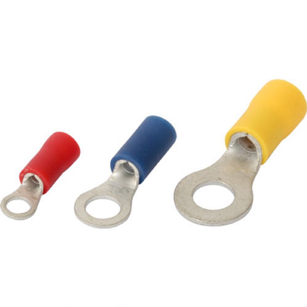 Ring terminal 4mm, yellow, 50pk - ALCRY4/50