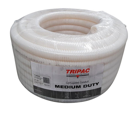 CORRUGATED CONDUIT WHITE 25MM X 25M - CCW2525