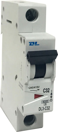NLS CIRCUIT BREAKER 1 POLE 250V AC. 25 AMP C CURVE BREAKING CAPACITY 6kA - 30439NLS