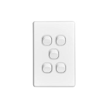 Clipsal Classic 5 Gang Switch White - C2035VAWE