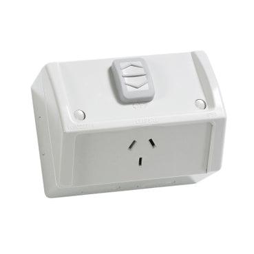 SINGLE WEATHERPROOF POWER POINT GPO 10AMP 250V (RESISTANT GREY) - WSC227/1RG