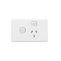 Clipsal Classic Single Powerpoint + Extra Switch White - C2015X-WE
