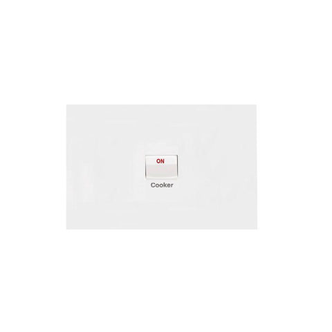 Hager Finesse Cooker Switch 45A 250V Double Pole (Gloss White) - WBQCKSV1