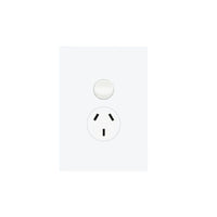 Hager Finesse Single Vertical Power Point 10A 250V Gloss White  - WBQP1VS
