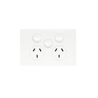 Finesse Double GPO + Extra Switch (MATT WHITE) - WBQP2XS-MW