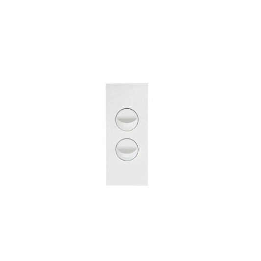 Hager Finesse 2 Gang Architrave Switch (Gloss White) - WBQSA2
