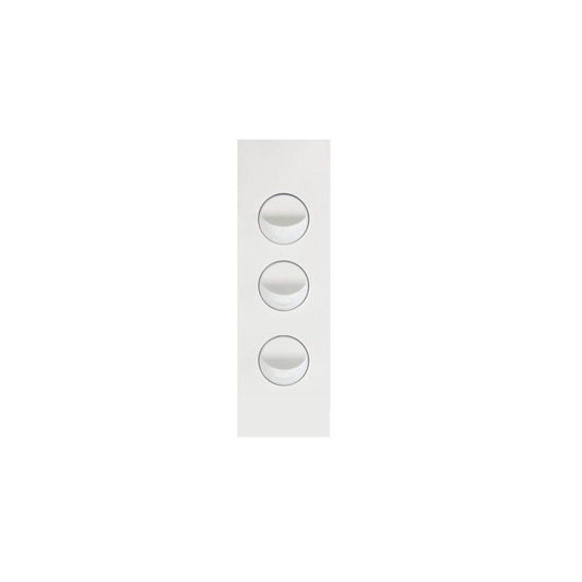 Hager Finesse 3 Gang Architrave Switch (Gloss White, Matt White or Matt Black) - WBQSA3 / WBQSA3-MW / WBQSA3-MB