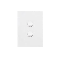 Hager Finesse 2 Gang Switch - Matt White WBQSV2-MW